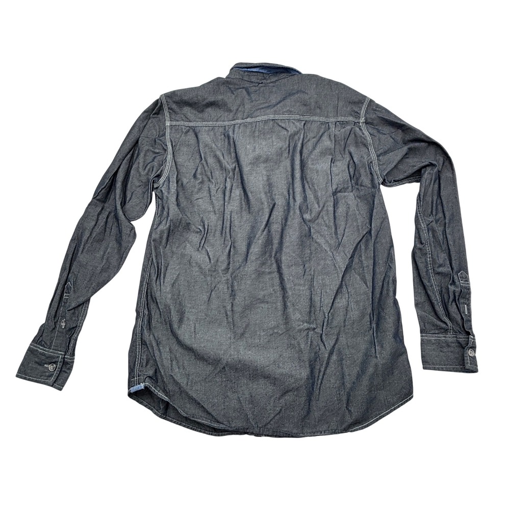 Weatherproof Vintage Mens Denim Chambray Work Shirt Long‎ Sleeve Button Down M M - Picture 5 of 10